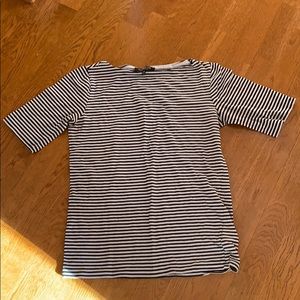 jones New York black and white top